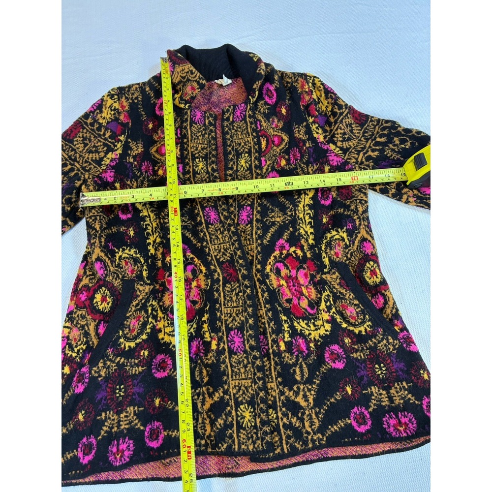 Moth Anthropologie‎ Women's Small Floral Jacquard Cardigan Sweater Boho Knit S - Picture 9 of 10
